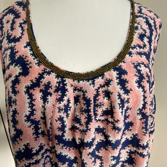 Sejour Silk Blend Beaded Neckline Light Casual Sleeveless Tank Blouse-Sz-22W - Picture 3 of 16